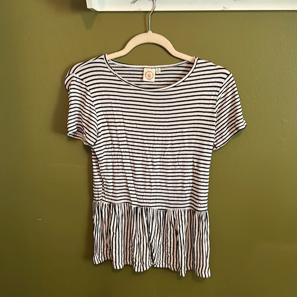 Live in the Moment size XS striped peplum top